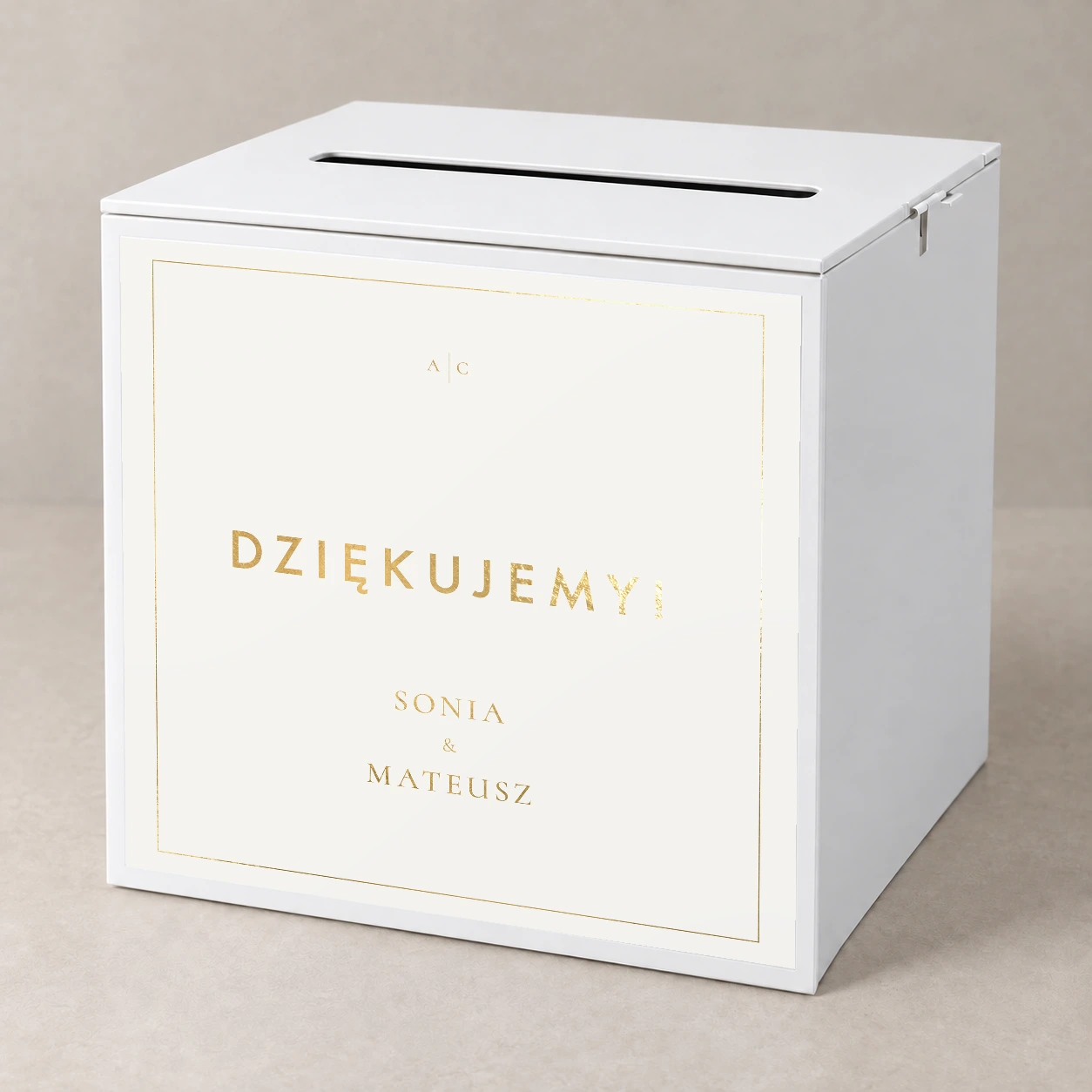 Pudełko na koperty — Minimalistyczne złote