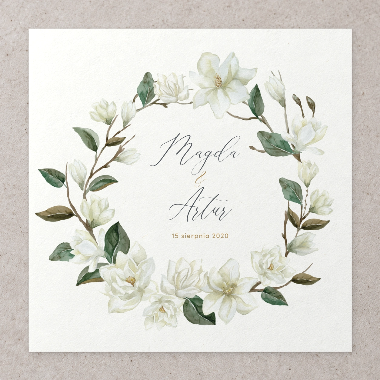 Zaproszenie Białe magnolie