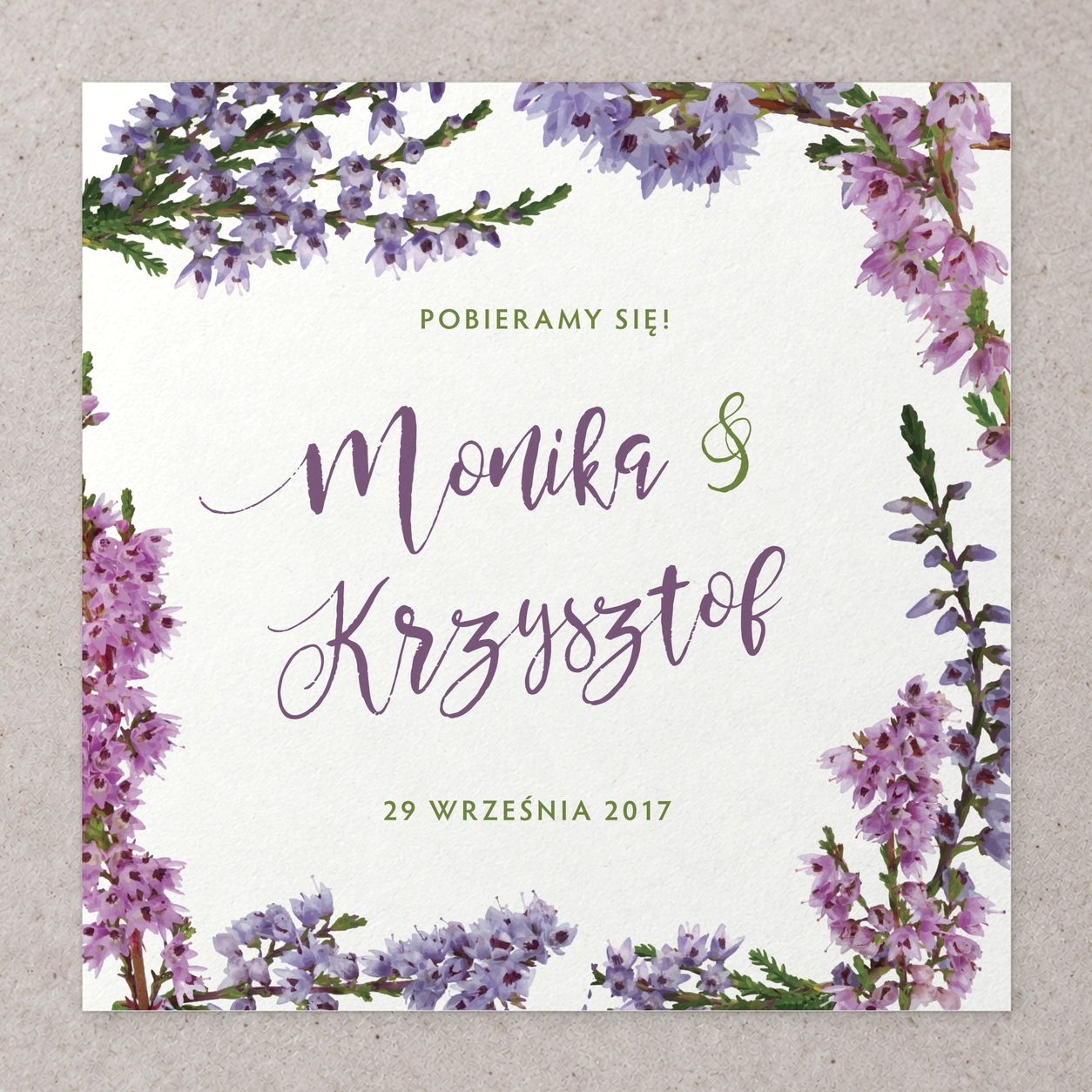 Zaproszenie Kwitnące wrzosy