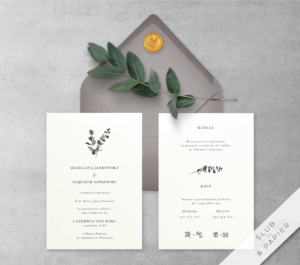 Zaproszenie ślubne Minimalistyczny Eukaliptus Zdjęcie Główne