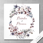 Kwiaty bawełny - zaproszenia ślubne