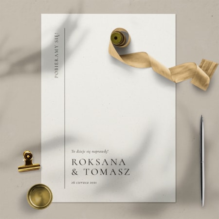 Zaproszenie ślubne Linearne.