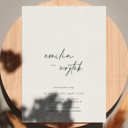 Oryginalne zaproszenia ślubne w minimalistycznym stylu - Autograf