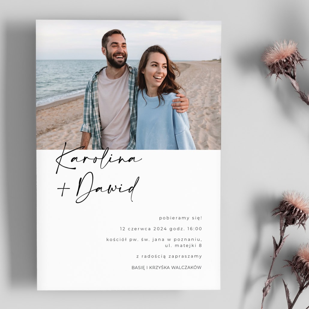 Personalizowane zaproszenia ślubne Autograf ze zdjęciem Personalizowane zaproszenia ślubne Autograf ze zdjęciem