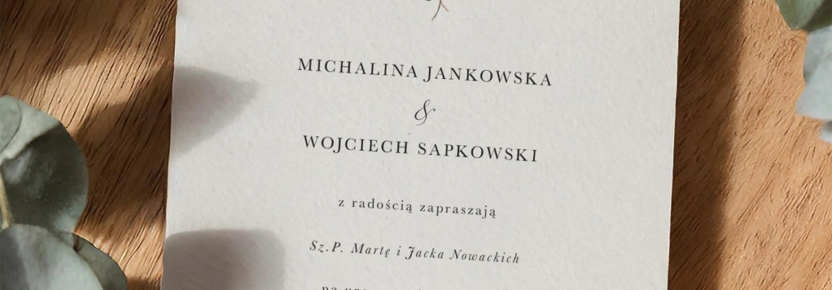Zaproszenia ślubne z gałązkami - Minimalistyczny eukaliptus Zaproszenia ślubne z gałązkami - Minimalistyczny eukaliptus