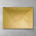 Koperta złota - prostokątna średnia - do zaproszeń ślubnych