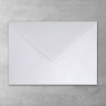 Koperta biała perłowa - prostokątna mała - do zaproszeń ślubnych