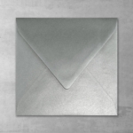 Koperta srebrna - kwadratowa - do zaproszeń ślubnych