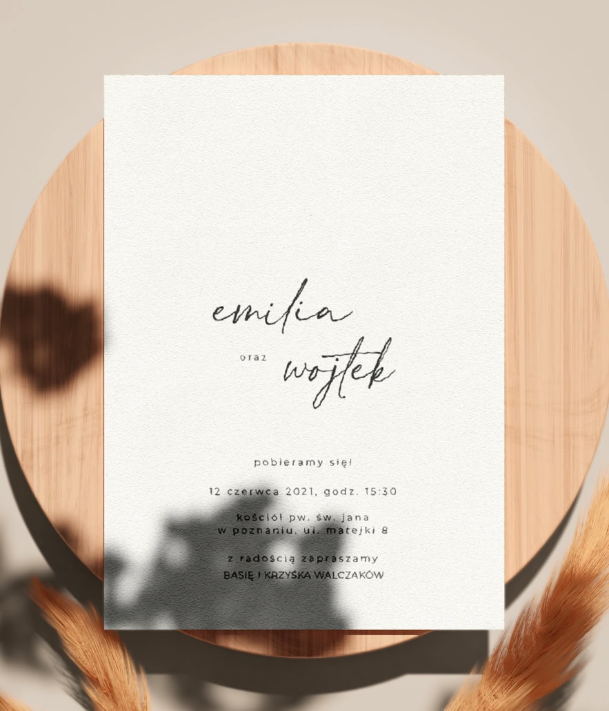 Autograf Minimalistyczne zaproszenia na ekologicznym papierze kukurydzianym Autograf Minimalistyczne zaproszenia na ekologicznym papierze kukurydzianym