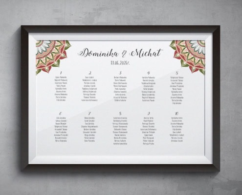 Boho mandala - Plan usadzenia gości weselnych Boho mandala - Plan usadzenia gości weselnych