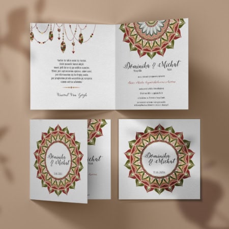 Boho mandala - Zaproszenia ślubne 1