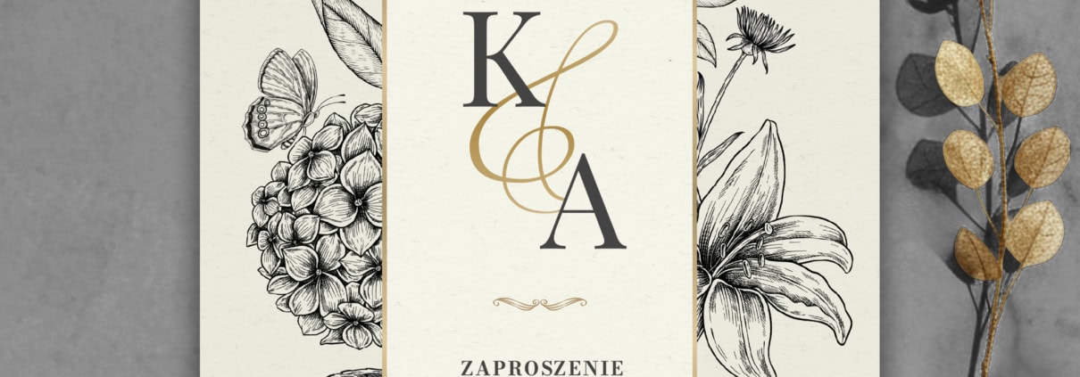 Botaniczne vintage - Zaproszenie ślubne Botaniczne vintage - Zaproszenie ślubne