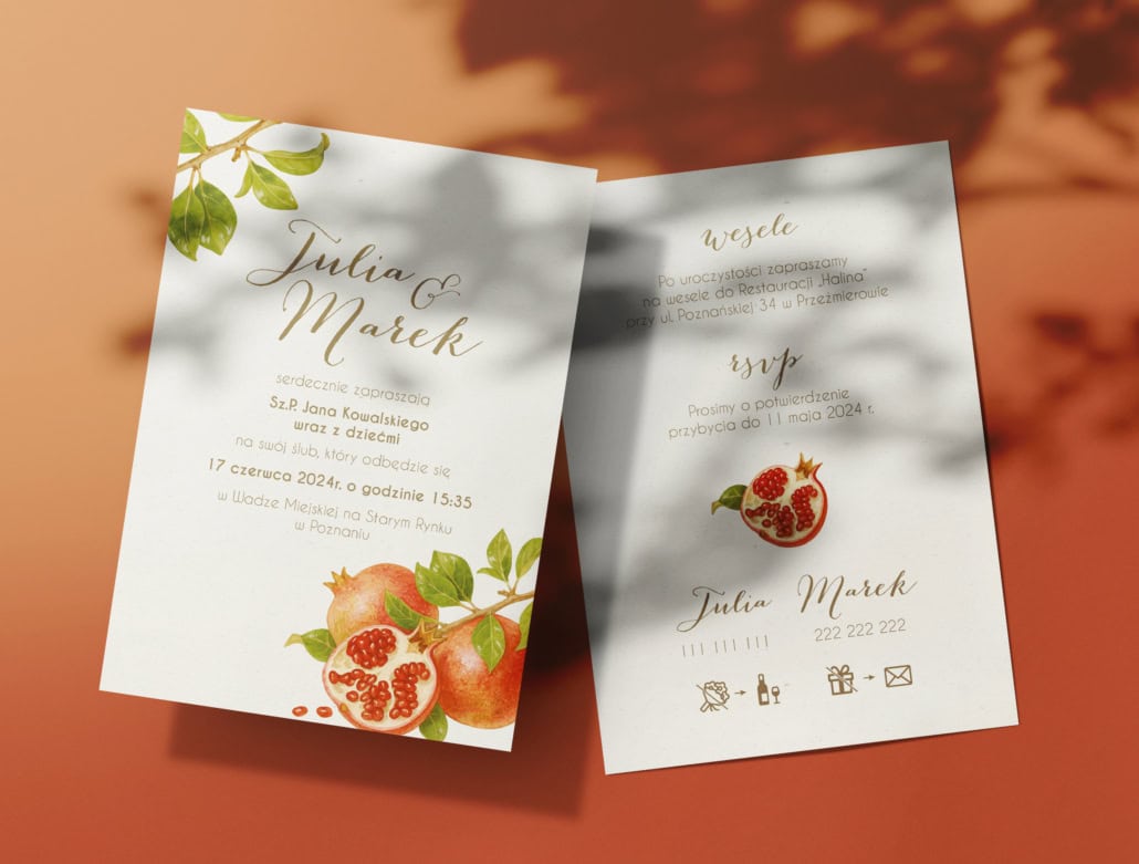Granat - Zaproszenia ślubne 3 Granat - Zaproszenia ślubne 3