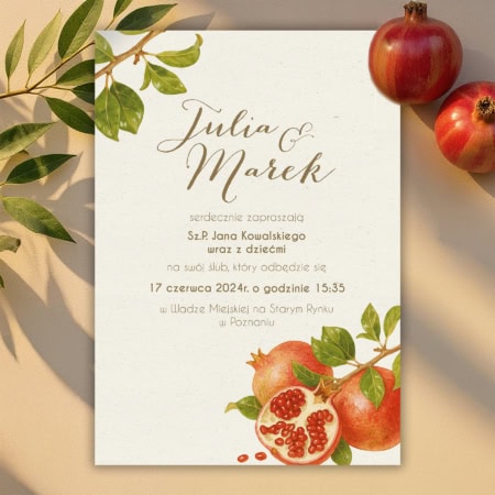 Granat - Zaproszenie ślubne