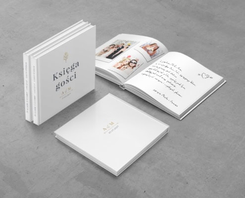 Granatowo-złoty minimalizm - Księga gości weselnych Granatowo-złoty minimalizm - Księga gości weselnych