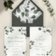 Listki eukaliptusa - Zaproszenie na ślub z kopertą i wklejką Listki eukaliptusa - Zaproszenie na ślub z kopertą i wklejką