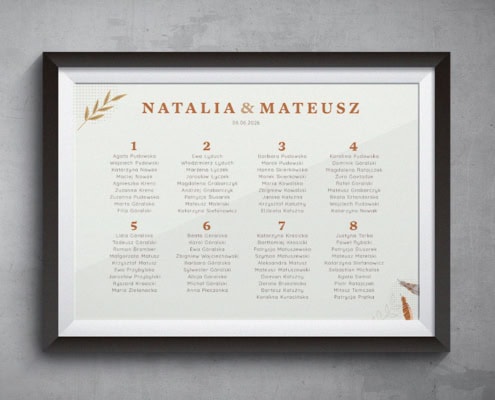 Modern boho - Plan usadzenia gości weselnych Modern boho - Plan usadzenia gości weselnych