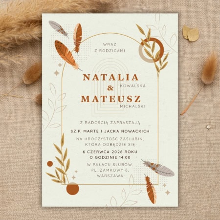Modern boho - Zaproszenie ślubne