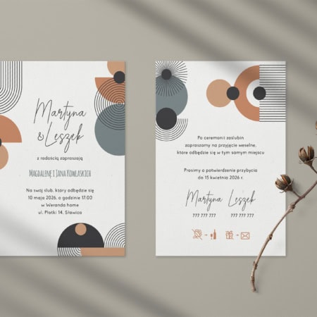 Modernistyczna abstrakcja - Zaproszenia ślubne 1