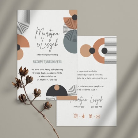 Modernistyczna abstrakcja - Zaproszenia ślubne 2