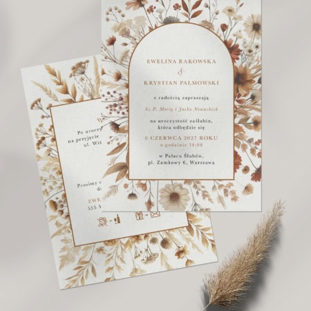 Rustykalna łąka - Zaproszenia ślubne 3
