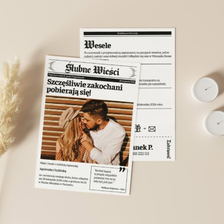 Ślubne wieści ze zdjęciem - Zaproszenia ślubne 1