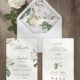 Subtelne róże - Zaproszenie na ślub z kopertą i wklejką