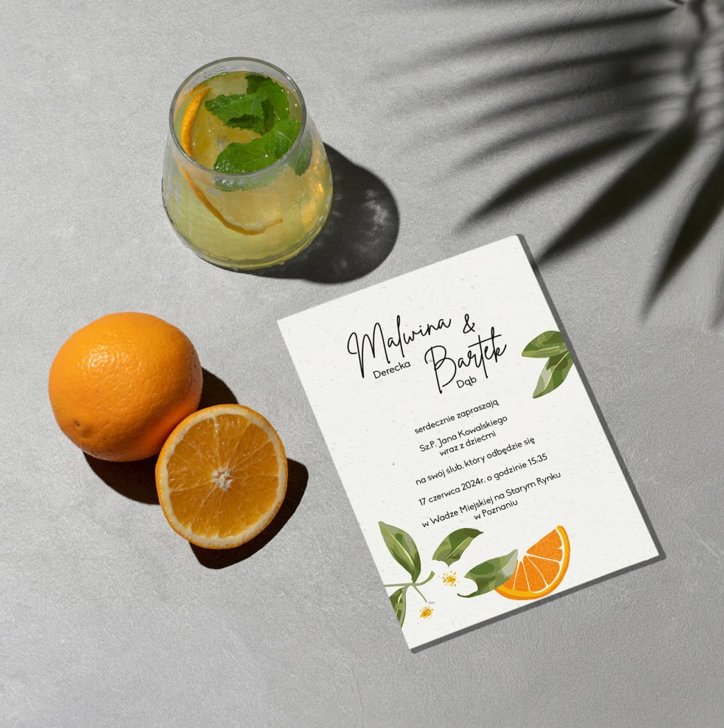 Sycylijskie pomarańcze - Zaproszenia ślubne 2 Sycylijskie pomarańcze - Zaproszenia ślubne 2