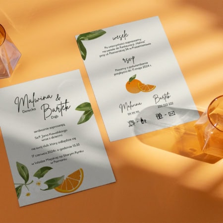 Sycylijskie pomarańcze - Zaproszenia ślubne 3