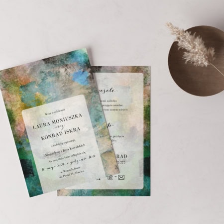 W stylu artystycznym (chłodne) - Zaproszenia ślubne2