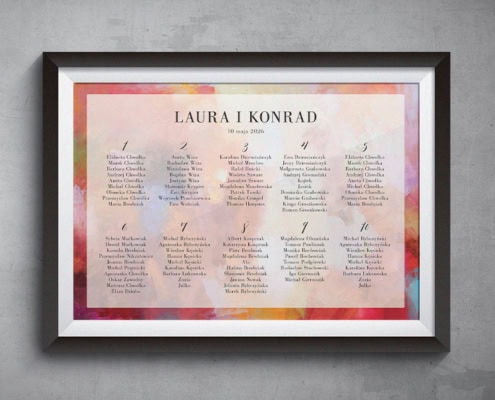 W stylu artystycznym (ciepłe) - Plan usadzenia gości weselnych W stylu artystycznym (ciepłe) - Plan usadzenia gości weselnych