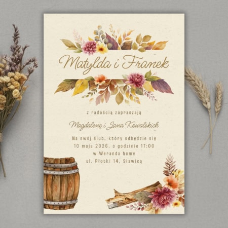 W stylu vintage - Zaproszenie ślubne