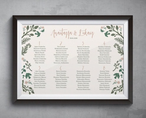 Zielony Folklor - Plan usadzenia gości weselnych Zielony Folklor - Plan usadzenia gości weselnych