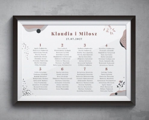 Ziemiste formy - Plan usadzenia gości weselnych Ziemiste formy - Plan usadzenia gości weselnych