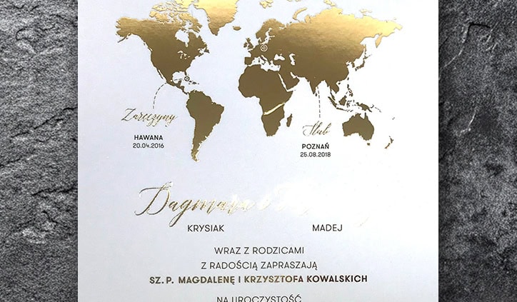 Złote zaproszenie podróżnicze Złota podróż Złote zaproszenie podróżnicze Złota podróż