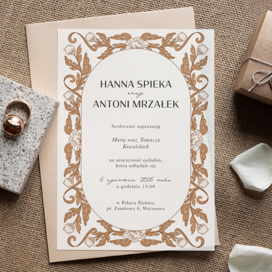 Florystyczne - ornamentalne zaproszenia ślubne i dodatki weselne Florystyczne - ornamentalne zaproszenia ślubne i dodatki weselne