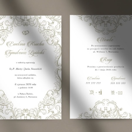 Królewskie - eleganckie zaproszenia ślubne i dodatki weselne